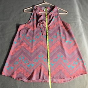 Beautiful coral and teal blouse